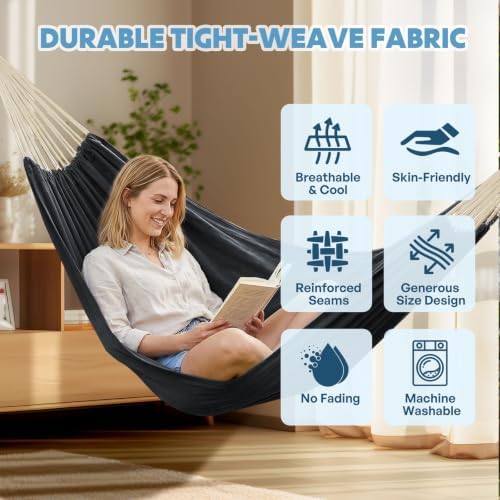 ANYOO Cotton Camping Hammock Portable - Image 3