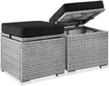 Best Choice Products Set of 2 Wicker Ottomans, Additional Seating, Side Table by BestChoiceProducts