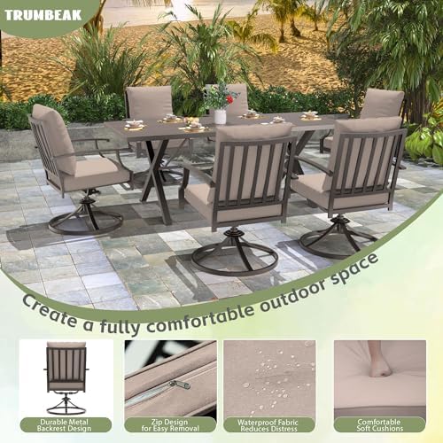 7-Piece Patio Dining Set Outdoor Conversation Set, Metal Outdoor Furniture Set - Image 2