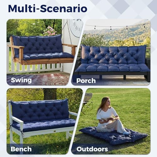 IASEAHK Porch Swing Cushions, 60×40×4 Inch, Waterproof - Image 6