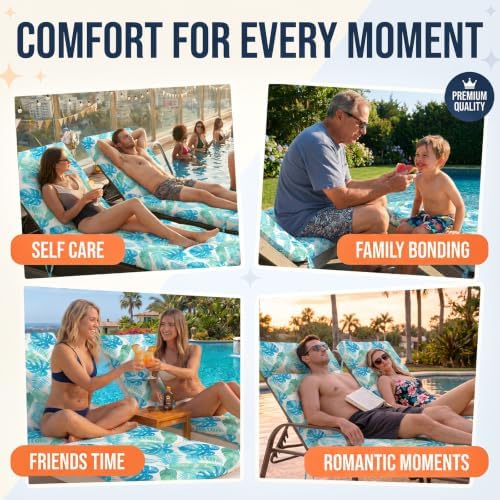 MAGIC ELEPHANT Chaise Lounge Cushion Outdoor, Memory Foam Patio Lounge Chair - Image 7