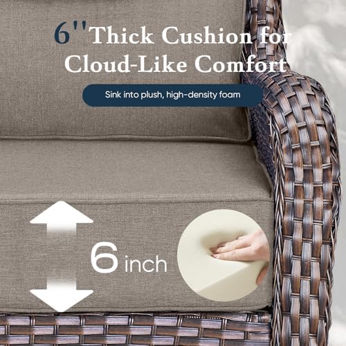 Luxury 6" Thick Cushioned 5 Pieces Patio Furniture Set - Image 4