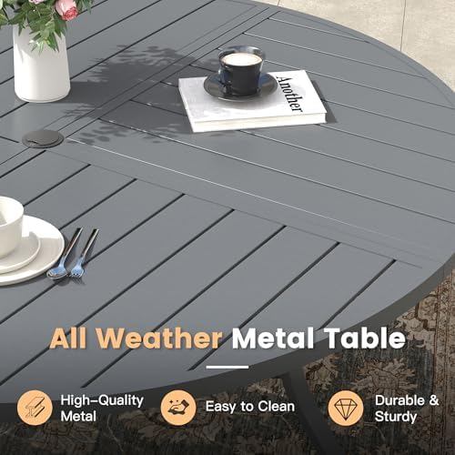 Patio Table and Chairs Sets for 8, Outdoor Dining Set - Image 6