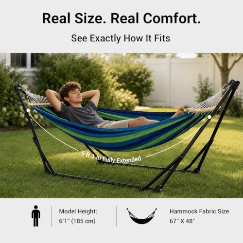 2-in-1 Hammock Chair with Stand, Portable Hammock - Image 3