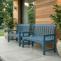 2-Person Outdoor Garden Bench, HDPE All-Weather Patio Bench by YourPerfectOutdoorEscape