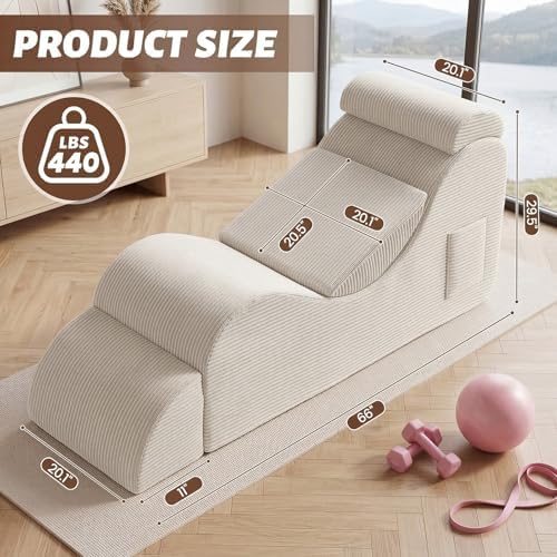 Yoga Chair Lounge for Adult, Ergonomic Foam Chaise Lounge Chair Indoor - Image 2