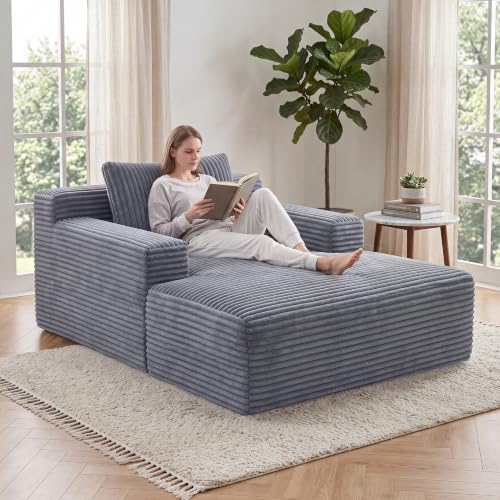 Claiks 63" Chaise Lounge Chair, Cloud Boneless Sofa by CLAIKS