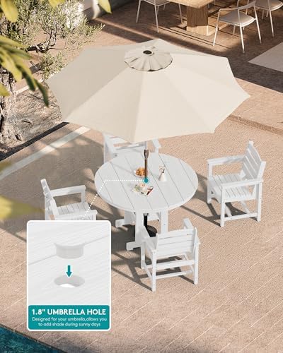 SERWALL 5-Piece Patio Dining Set, 4 Chairs - Image 5