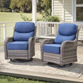 Luxury Wicker Patio Furniture Set-High Back Outdoor Swivel Chairs Set of 2 by JelwalyPatioFurnitureSet