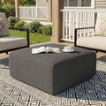 Square Outdoor Ottoman Pouf, Dark Gray by LivingGiving