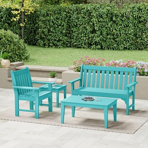 Adirondack Outdoor Coffee Table, HDPE Drink Table Weather Resistant, Patio - Image 3