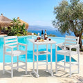 SERWALL 3 Pcs HDPE Bar Height Chairs and Double Layer Pub Table Set by SERWALL
