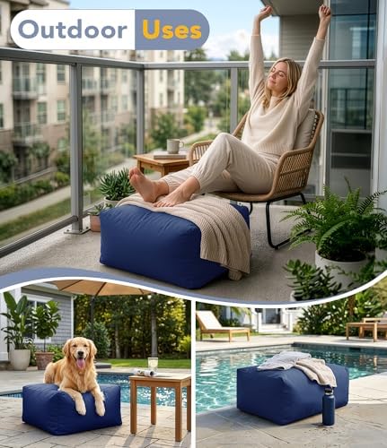 Outdoor Bean Bag Ottoman Foot Rest Rectangular - Image 5