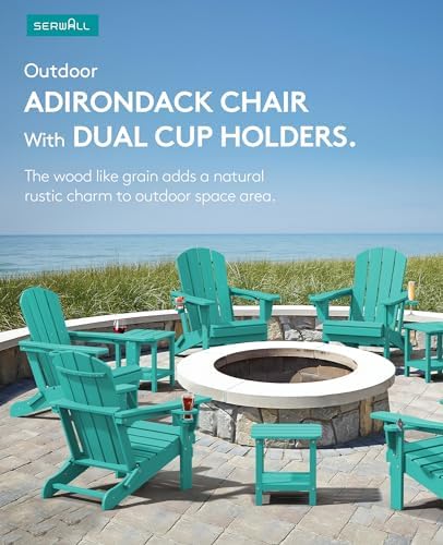 SERWALL Outdoor Adirondack Chair Set of 8 - Image 6