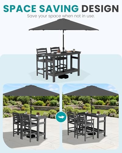 SERWALL Outdoor Bar Table and Chairs Set - Image 2