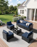 WWR 7 Piece Outdoor Patio Furniture Set, All-Weather Modular PE Wicker by Unknown