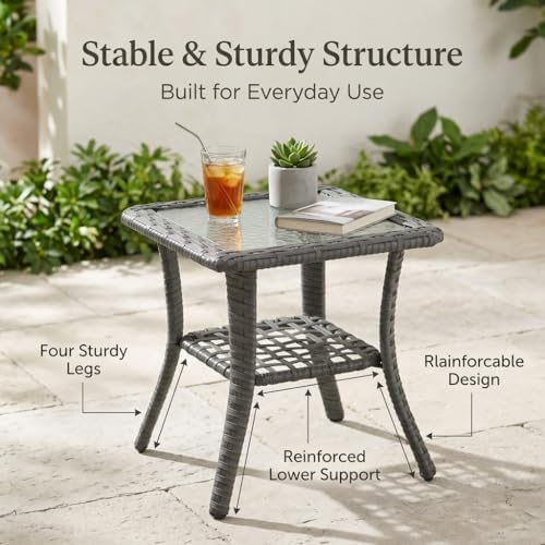 Patio Wicker Side Table - Image 5
