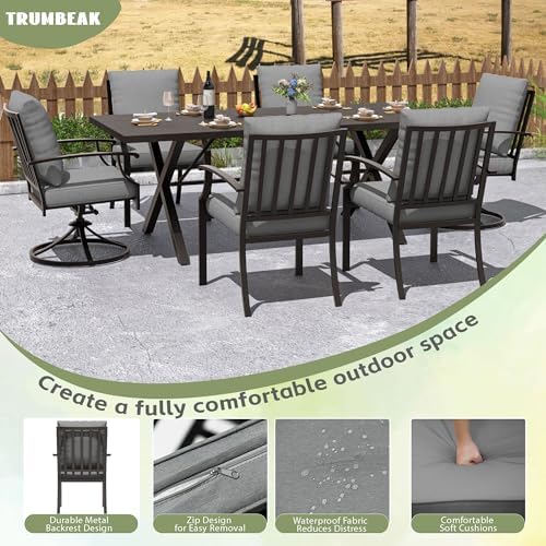 7-Piece Patio Dining Set Outdoor Conversation Set, Metal Outdoor Furniture Set - Image 2