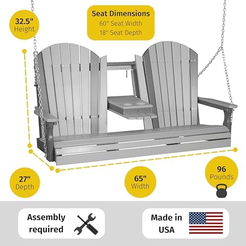 5' Adirondack Hanging Porch Swing - Image 2
