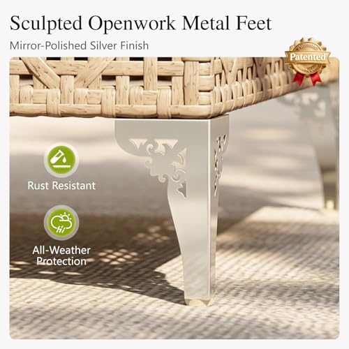 Sophia and William 7 Pieces Wicker Patio Sofa Set, Coffee Table - Image 3