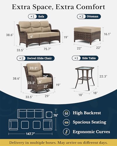 HILLGA 6-Piece Luxury Patio Furniture Set - Image 2