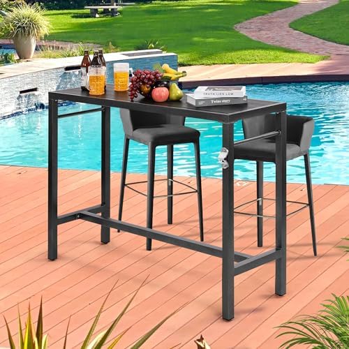 Murago Outdoor Bar Table, Bar Height Outdoor Pub Table, 46 inch Long - Image 7