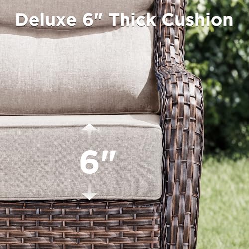 Luxury 6 Pieces Outdoor Patio Furniture Set-All Weather Wicker Outdoor Furniture - Image 5