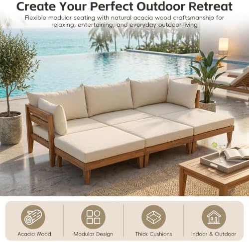 Outdoor Daybed, 96.3" W Large Patio Sofa - Image 5