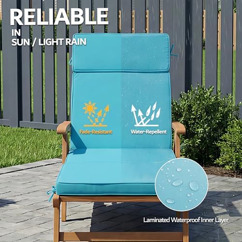72 x 21 Inch Outdoor Chaise Lounge Cushions Set of 4 - Image 4