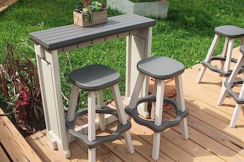 Single Bar Set Includes 2 Barstools Deep Grey Top & Warm Grey Base Ideal - Image 3
