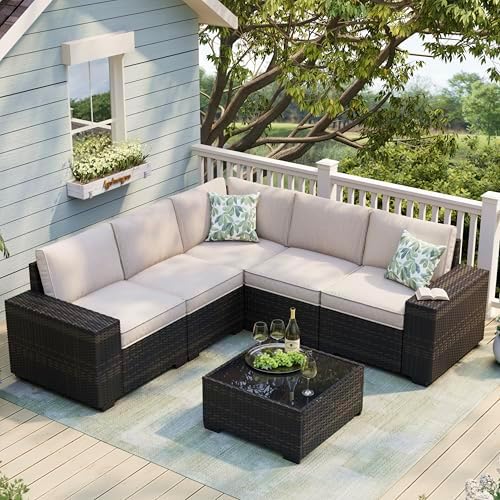 6 Pieces Patio Furniture Set, Outdoor Sofa by JOYURE