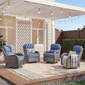 Luxury Outdoor Swivel Rocker Patio Chairs-4 Pieces High Back Swivel Rocker by JelwalyPatioFurnitureSet