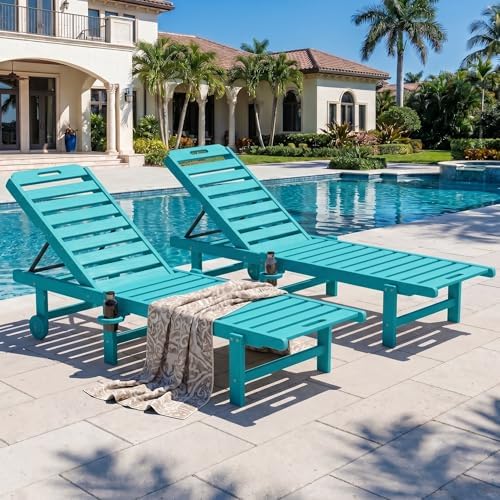 SERWALL HDPE Outdoor Chaise Lounge Set of 2 - Image 2