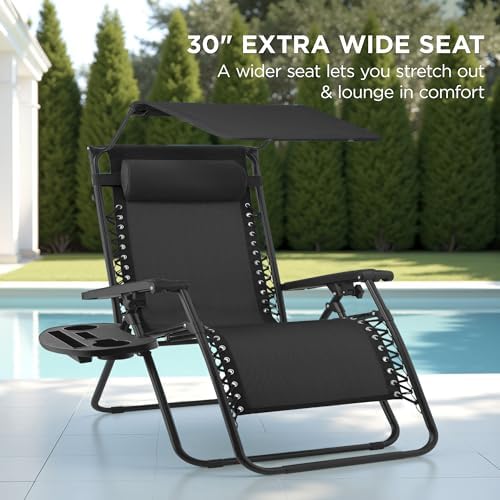 Best Choice Products Oversized Zero Gravity Chair Recliner w/ Canopy - Image 3