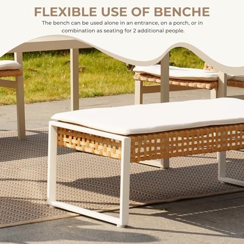 Grand patio 5-piece Outdoor Dining Set, Wicker Patio Dining Table Set - Image 3
