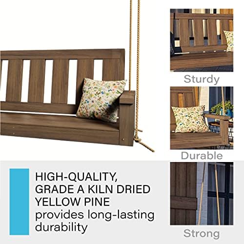 Porchgate Amish Heavy Duty 700 Lb Ardmore Porch Swing W/Ropes - Image 5