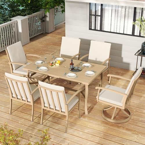 Outdoor Dining Table for 6, Aluminum Rectangle Outdoor Dining Table - Image 2
