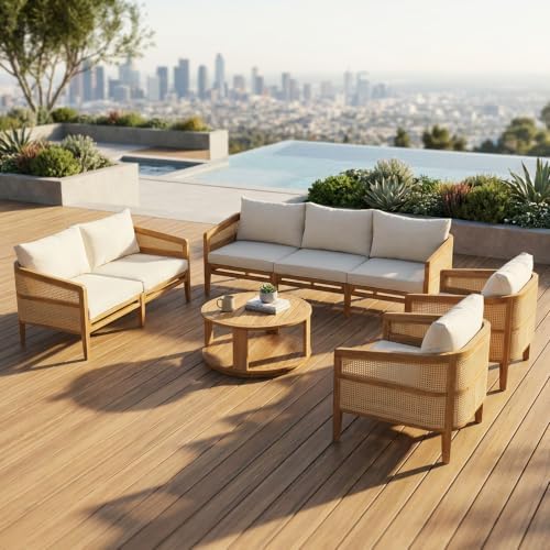 5-Piece Conversation Set Sectional Sofa, Patio Furniture Set - Image 3