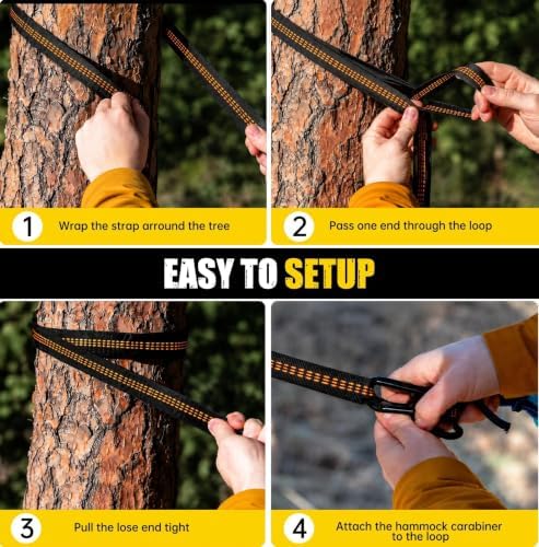 Camping Hammock with Mosquito Net, 500 Lbs Color Block Single Hammock - Image 7