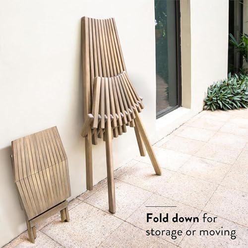 2PCS Wooden Folding Tamarack Chairs, FSC Certified Acacia Low Profile - Image 7