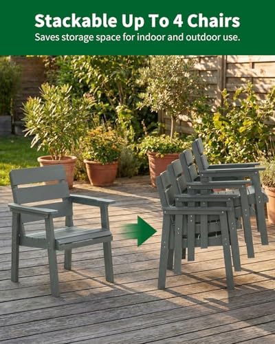 7-Piece Outdoor Dining Set, All-Weather HIPS Patio Table & Chairs - Image 7