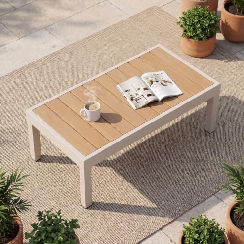 Outdoor Side Table, Aluminum Frame Patio End Table - Image 4