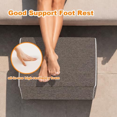 Outdoor Ottomans for Patio Pouf Waterproof Fade-Resistant Ottoman Foot Rest for - Image 5