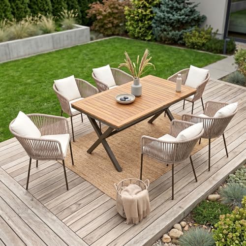 7-Piece Patio Dining Set for 6, Outdoor Patio Furniture Set - Image 7
