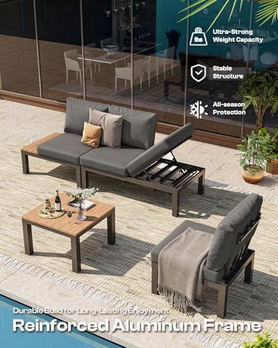 Aluminum Modular Outdoor Patio Furniture Set, Daybed Sectional - Image 6