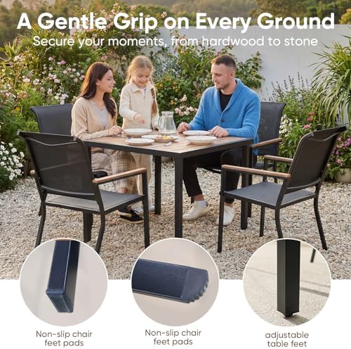 HDPS Patio Dining Set for 4, Textilene Mesh Chairs - Image 6