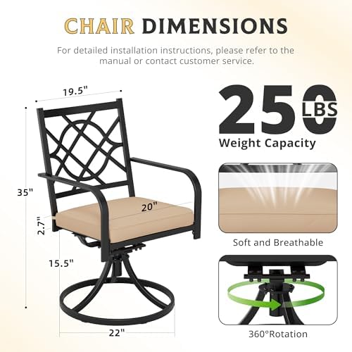 8 Piece Patio Dining Set Outdoor Furniture Set, Rectangular Metal Patio Dining - Image 4