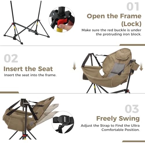 Hammock Camping Chair, Foldable Portable Rocking Chairs - Image 4