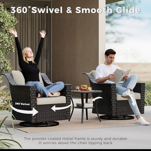 6 Piece Patio Furniture Set, Wicker Outdoor Conversation Set - Image 4