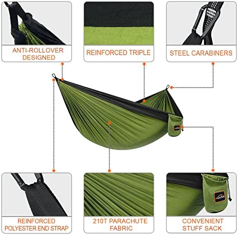 AnorTrek Camping Hammock, Super Lightweight Portable Parachute Hammock - Image 2